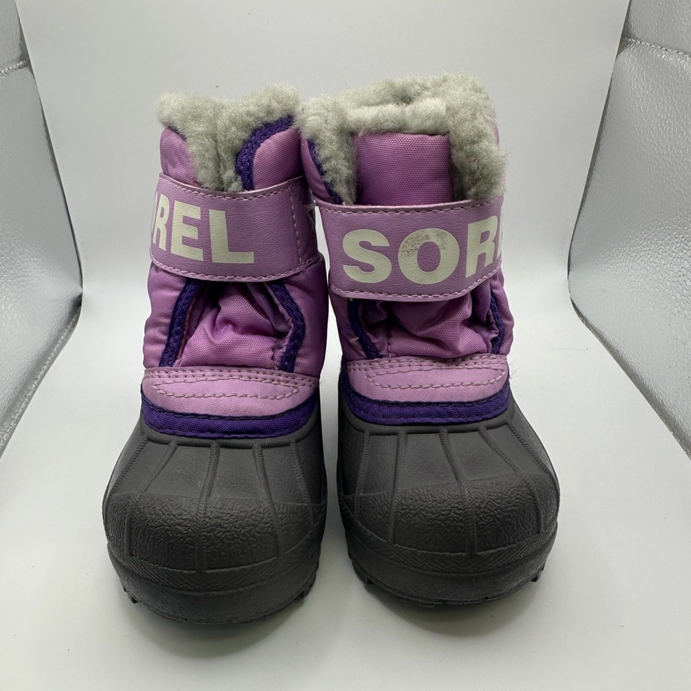 Sorel Lilac and Charcoal Snow Boots